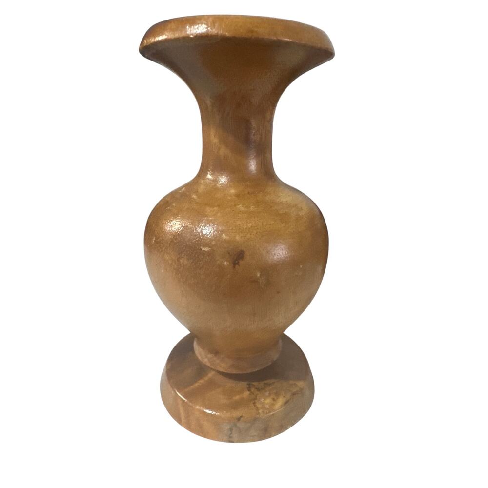 Vintage Monkey Pod Wood vase 7”